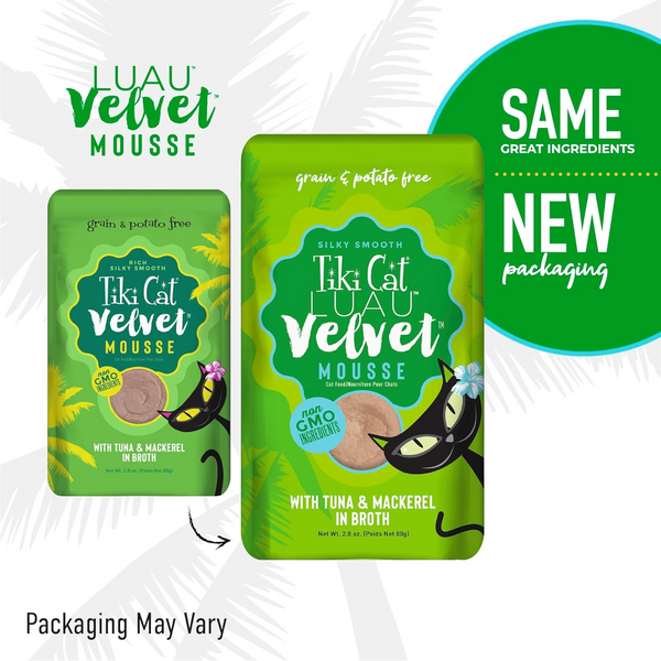 Tiki Cat Velvet Mousse Tuna & Mackerel  (2.8 oz x 12 pouches)