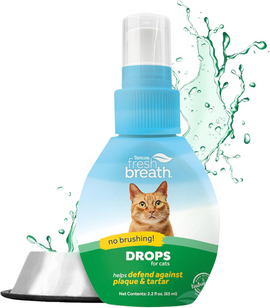 TropiClean Fresh Breath Drops Oral Care Water Additive for Cats (2.2 oz) - Pet Oral Care Supplies 1