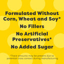 Text on a yellow background about product ingredients and allergen information.