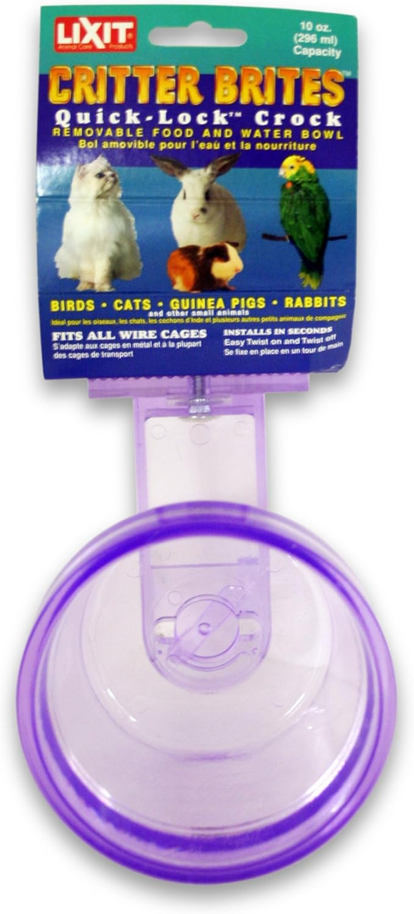 Lixit Quick Lock Critter Brite Crock for Small Animals -Assorted Colors