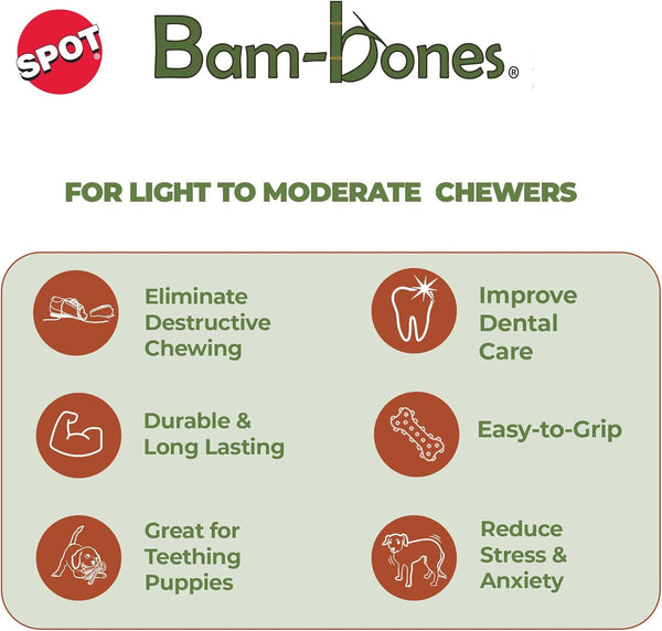 Ethical Pet Bam-Bones Twist Bone Peanut Butter Flavored Dog Chew 