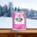 Fromm Puppy food can with a snowy landscape in the background