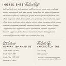 Ingredients list and nutritional information for a product on a white background