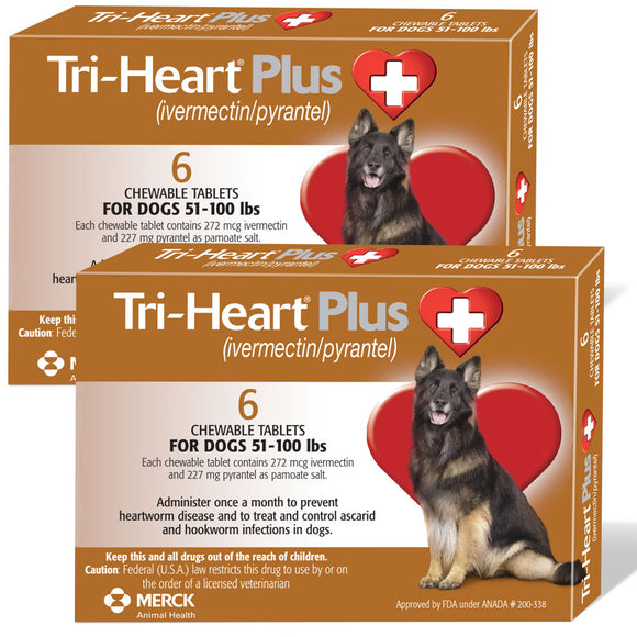 Tri-Heart Plus for Dogs 51-100 lbs, 12mnth