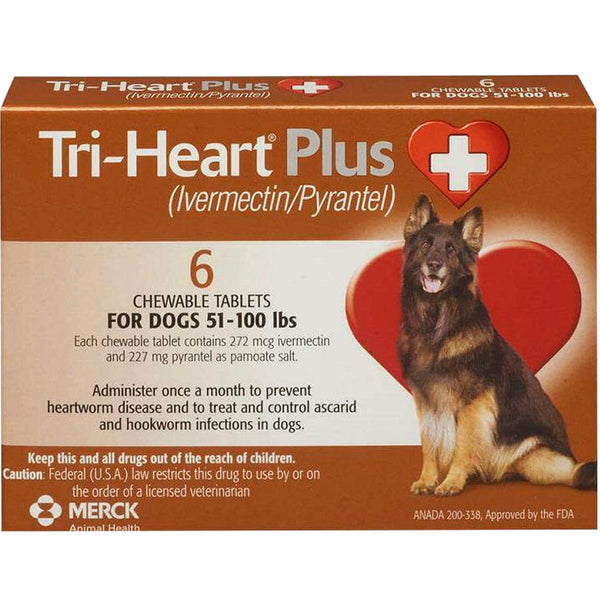 Tri-Heart Plus for Dogs 51-100 lbs 6 chewable