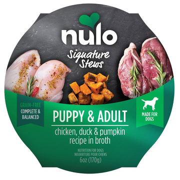 Nulo Signature Stew Puppy & Adult Dog Food Chicken, Duck & Pumpkin, 6-oz case of 16