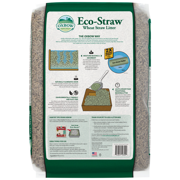 Oxbow Eco Straw Pelleted Wheat Straw Litter For Small Animals (20 lb)