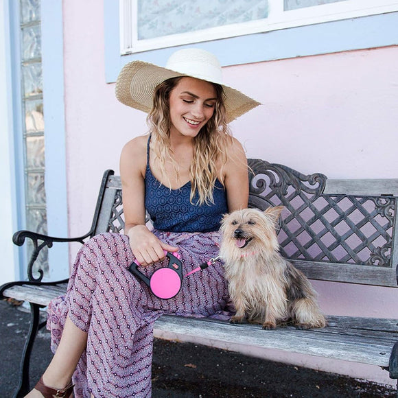 Wigzi Gel Handle Reflective Tape Retractable Dog Leash