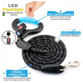 Wigzi Luna LED Reflective Rope Leash 6' Up to 250 lb Dog