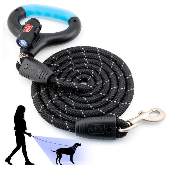 Wigzi Luna LED Reflective Rope Leash 6' Up to 250 lb Dog