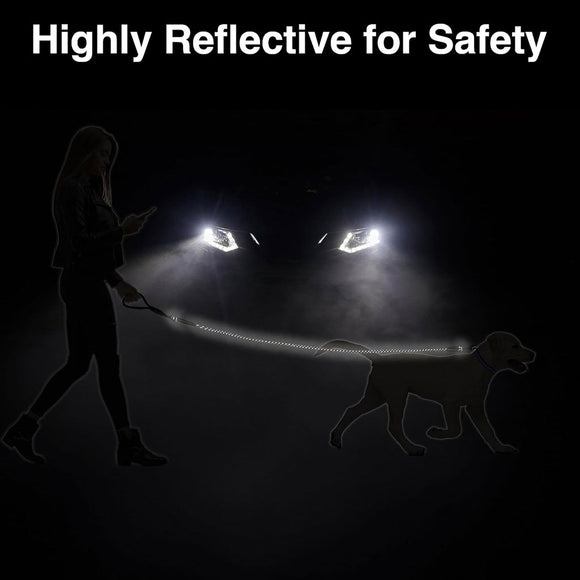 Wigzi Flex Walk Silicone Handle Reflective Leash 6' Up to 250 lb Dog
