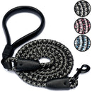 Wigzi Flex Walk Silicone Handle Reflective Leash 6' Up to 250 lb Dog, Black