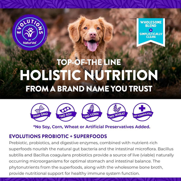 Evolutions by NaturVet Probiotic Superfoods Digestive Powder for Dogs