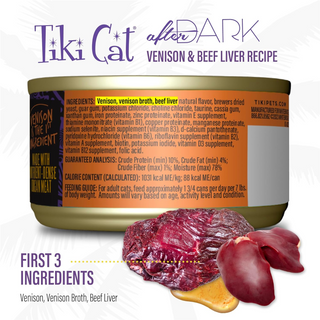 Tiki Cat After Dark Venison Pate Grain-Free Wet Food for Cats