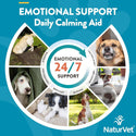 NaturVet Emotional Support Daily Calming Aid Soft Chews Plus 24/7 Support for Dogs