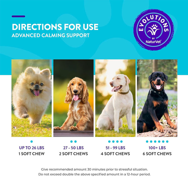 Evolutions by NaturVet Advanced Calming Mood Support Soft Chews for Dogs