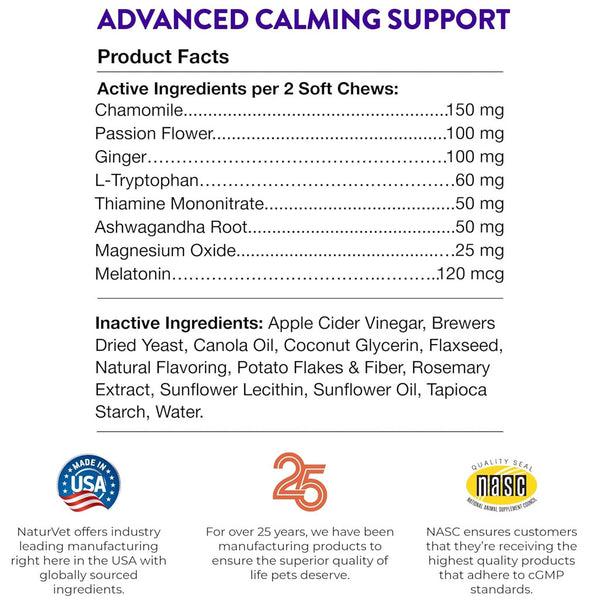 Evolutions by NaturVet Advanced Calming Mood Support Soft Chews for Dogs