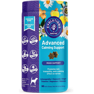 Evolutions by NaturVet Advanced Calming Mood Support Soft Chews for Dogs, 90 soft chews