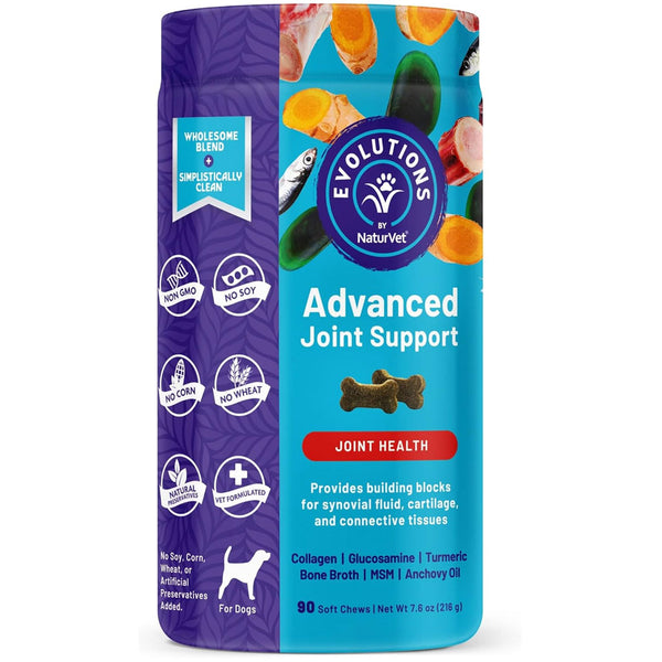 Evolutions by NaturVet Advanced Joint Support Soft Chews for Dogs, 90 count