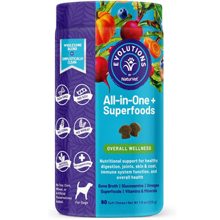 Evolutions by NaturVet All in One Plus Superfoods Soft Chews for Dogs, 90 count