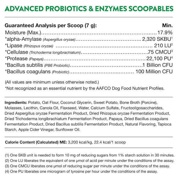 NaturVet Advanced Probiotics & Enzymes Scoopables Plus Vet Strength PB6 Probiotic for Dogs