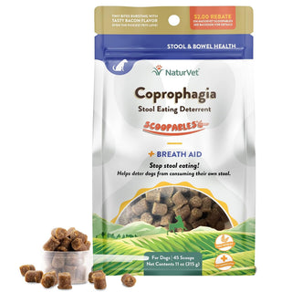 NaturVet Coprophagia Stool Eating Deterrent Scoopables Plus Breath Aid for Dogs, 11-oz