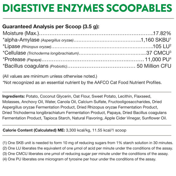 NaturVet Digestive Enzymes Daily Digestive Support Scoopables Plus PRE & Probiotic for Cats