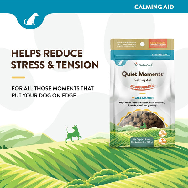 NaturVet Scoopables Quiet Moments Calming Aid Plus Melatonin For Dogs