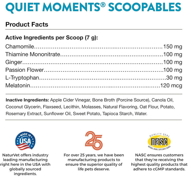 NaturVet Scoopables Quiet Moments Calming Aid Plus Melatonin For Dogs