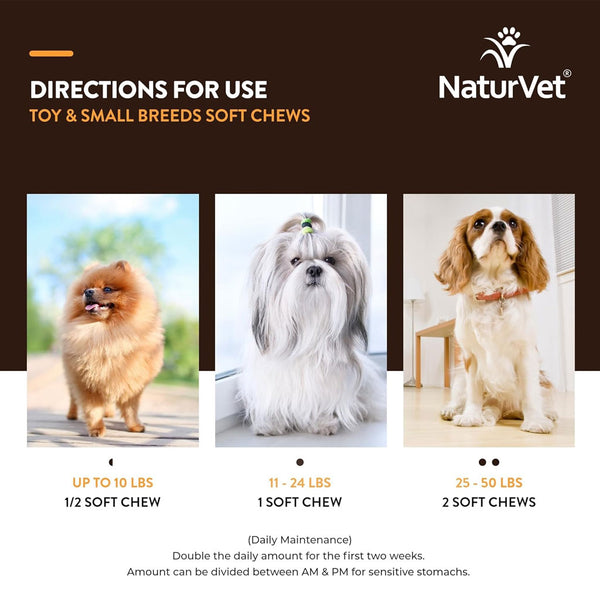 NaturVet Breed Specific Toy & Small Breeds Supplement Soft Chews for Dogs