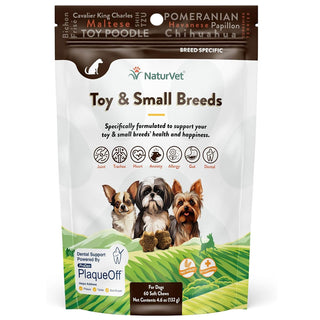 NaturVet Breed Specific Toy & Small Breeds Supplement Soft Chews for Dogs, 50 count