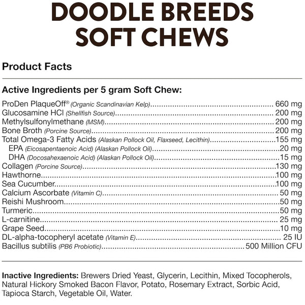 NaturVet Breed Specific Doodle Breeds Supplement Soft Chews for Dogs