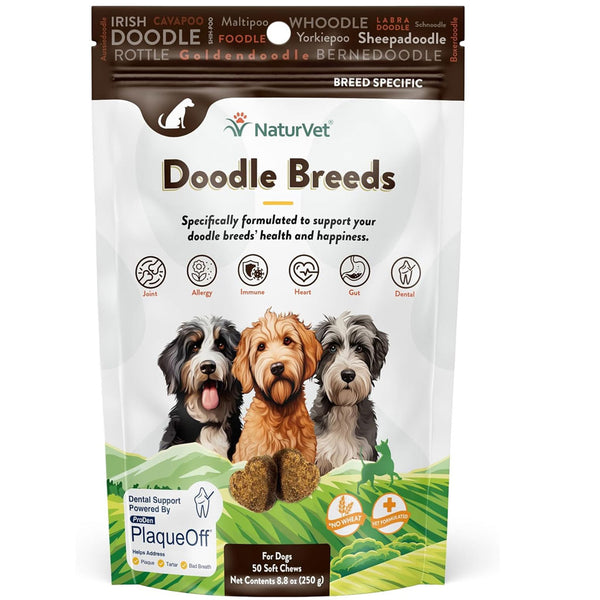 NaturVet Breed Specific Doodle Breeds Supplement Soft Chews for Dogs, 50 count