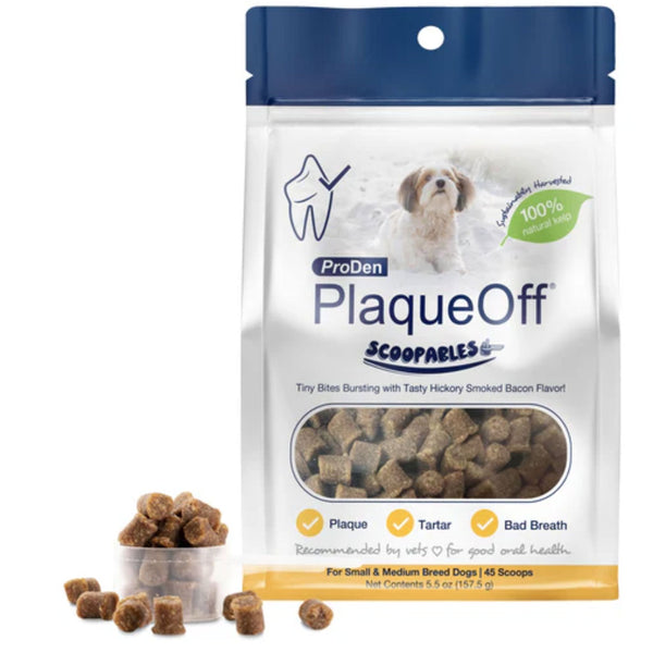 NaturVet ProDen PlaqueOff Scoopables Dental Treat for Small & Medium Breed, 45 scoops