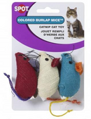 Spot Burlap Mice Catnip Toy Assorted 3", 3-pack-1