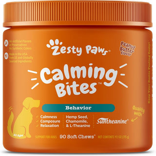 Zesty Paws Calming Bites Peanut Butter Flavored Chews for Dogs (90 ct)