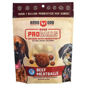 Boss Dog Proballs Freeze Dried Raw Beef Meatballs with Probiotics for Dogs (3 oz)