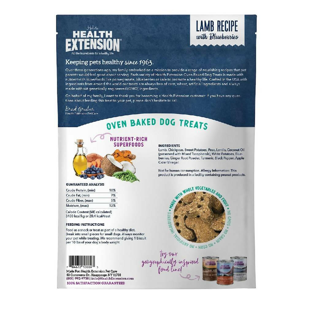 Health Extension Grain Free Lamb & Blueberry Dog Treats (6 oz)