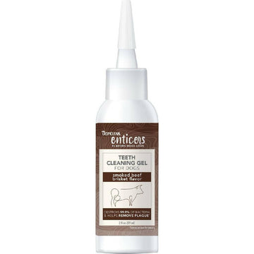TropiClean Enticers Dental Cleaning Gel Smoked Brisket Dog (2 oz)