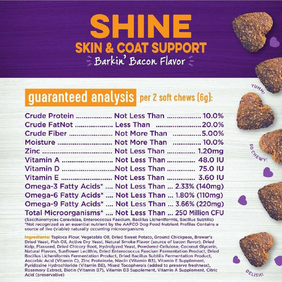 Wellness Shine Skin & Coat Supplement for Dogs (45 soft chews)