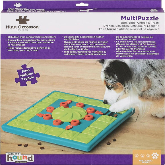Outward Hound MultiPuzzle Interactive Treat Puzzle Toy For Dog (Expert Level)