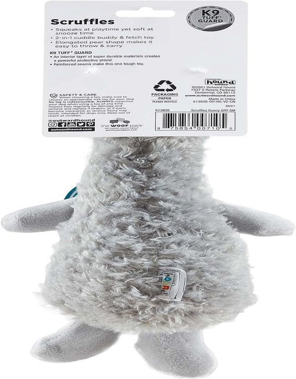 Outward Hound Scruffles Bunny Plush Squeaky Toy For Dog (Small)