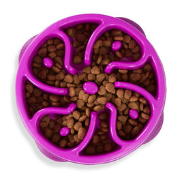 Outward Hound Fun Feeder Purple Flower Bowl for Dogs (Medium)