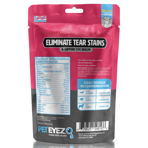 PetEyez Freeze Dried Vitamin Treats for Dogs, 1-oz