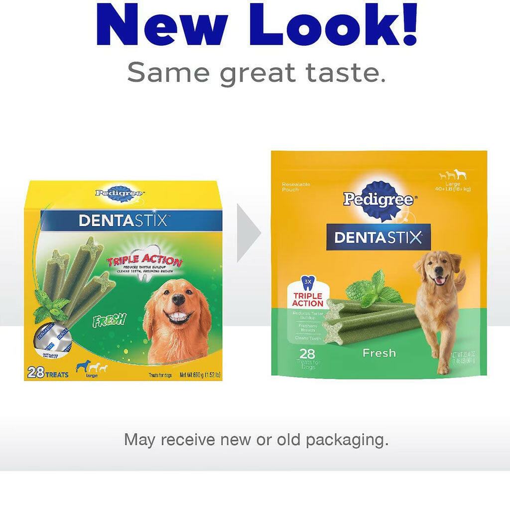 Pedigree Dentastix Fresh Mint Flavored Large Dental Dog Treats new look