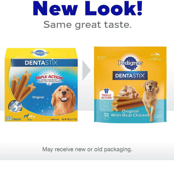 Pedigree Dentastix Large Original Chicken Flavor Dental Dog Treats new packging