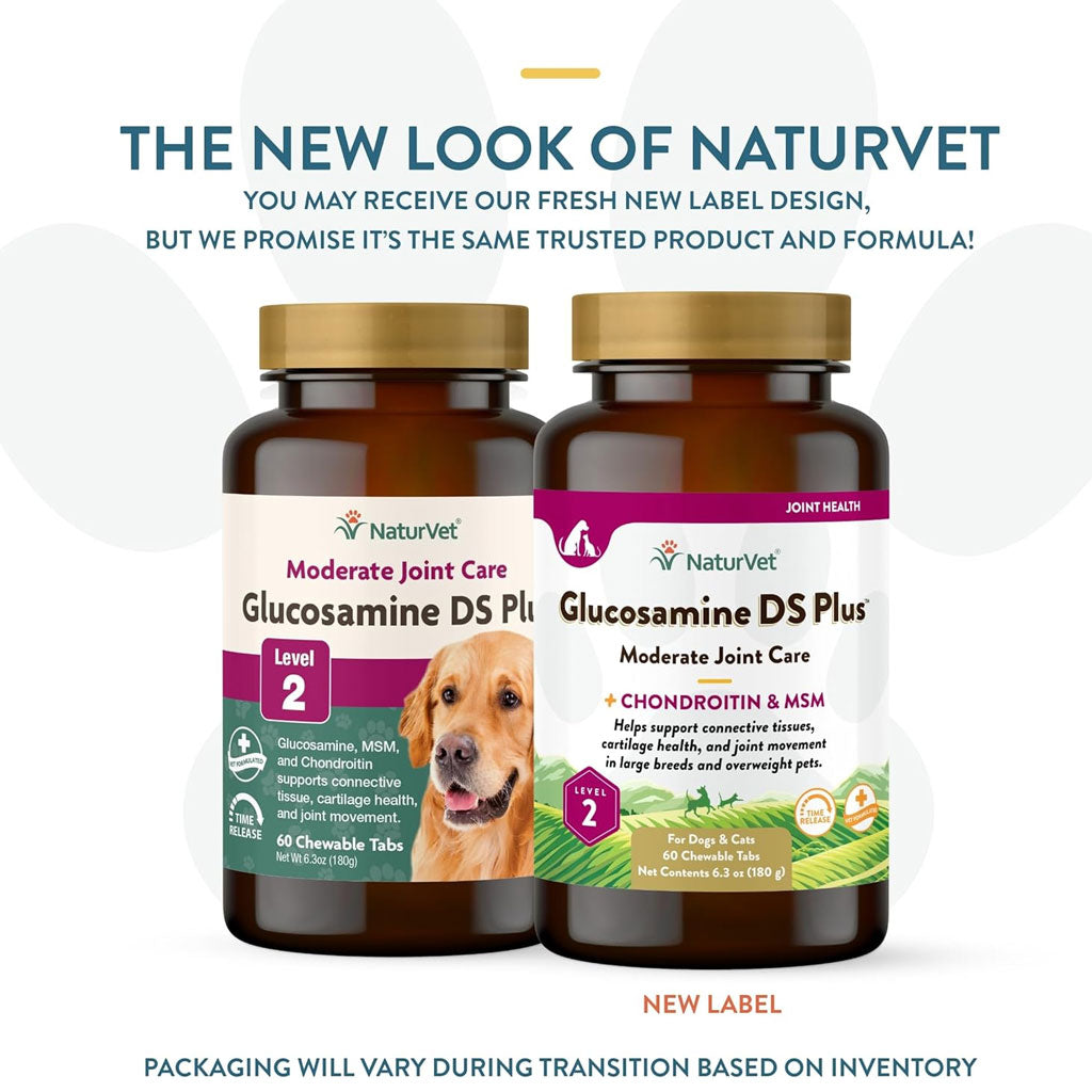 NaturVet Glucosamine DS Plus Level 2 Chewable Tablets with Chondroitin & MSM for Dogs & Cats