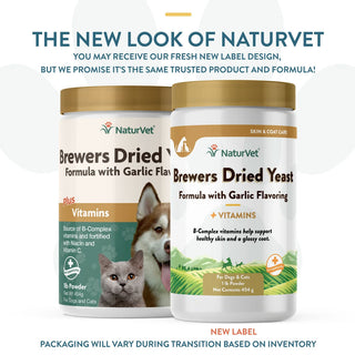 NaturVet Brewer's Dried Yeast Formula with Garlic Flavoring Plus Vitamins for Dogs & Cats