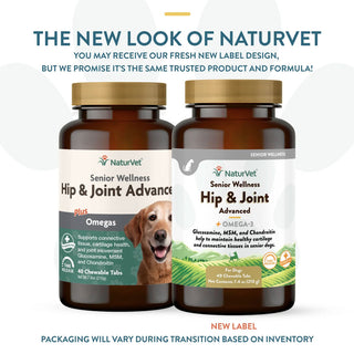 NaturVet Senior Wellness Hip & Joint Chewable Tablets Advanced Plus Omega-3 for Dogs