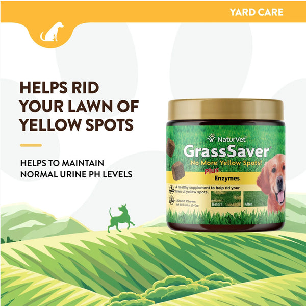 NaturVet GrassSaver Plus Enzymes Soft Chews for Dogs